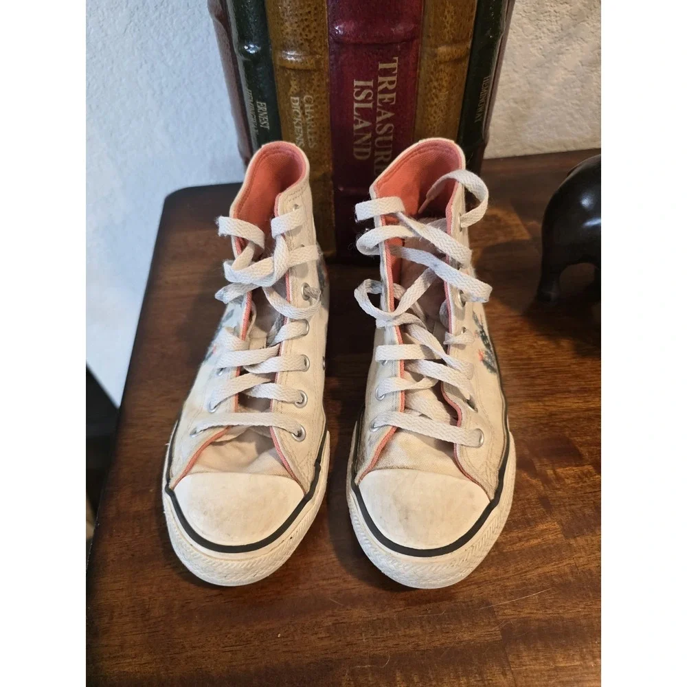 Converse Chuck Taylor All Star Girls Cactus Flower Hummingbird Size 2.5